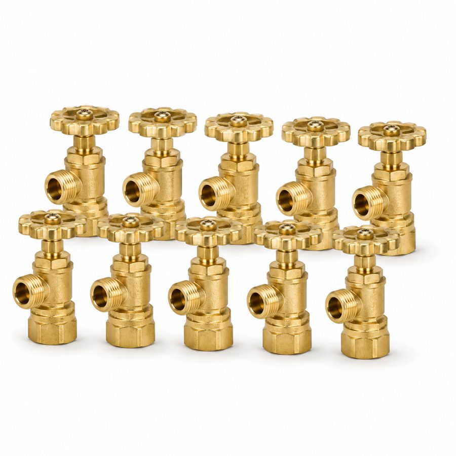 Heavy duty brass angle valve